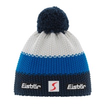 Eisbär Wintermütze Star SP mit Bommel (Pompon) blau/weiss Kinder